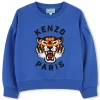 Sale KENZO KIDS Sweat-shirt en molleton WAVE BLUE