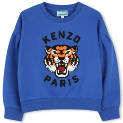 Sale KENZO KIDS Sweat-shirt en molleton WAVE BLUE