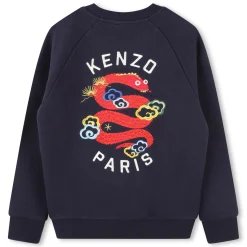 Discount KENZO KIDS Sweat-shirt en molleton BLEU DE CHINE