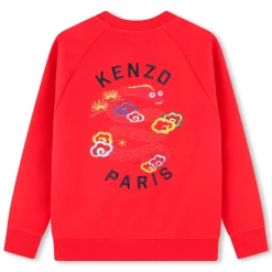 Sale KENZO KIDS Sweat-shirt en molleton PIMENT