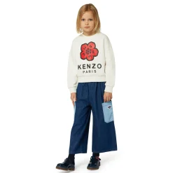 Sale KENZO KIDS Sweat-shirt en molleton OFFWHITE