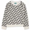 New KENZO KIDS Sweat-shirt imprimé coton OFFWHITE
