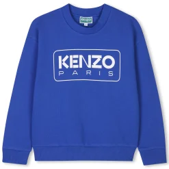 New KENZO KIDS Sweat-shirt molletonné coton WAVE BLUE