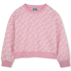 Best KENZO KIDS Sweat-shirt molletonné coton ROSE FRIANDISE
