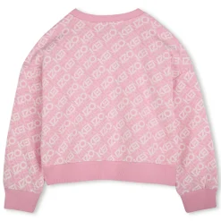 Best KENZO KIDS Sweat-shirt molletonné coton ROSE FRIANDISE