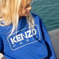 New KENZO KIDS Sweat-shirt molletonné coton WAVE BLUE