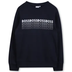 Outlet BOSS Sweat-shirt molletonné imprimé BLEU CARGO
