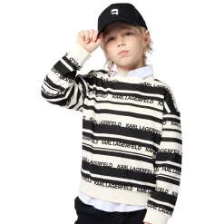 Fashion KARL LAGERFELD KIDS Sweat-shirt rayé CHALK