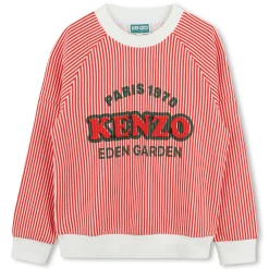 Best KENZO KIDS Sweat-shirt rayé en coton ROUGE VIF