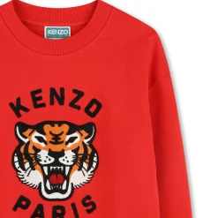 Best KENZO KIDS Sweat-shirt Tigre brodé ROUGE VIF