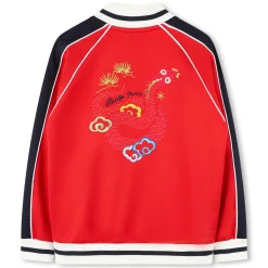 Sale KENZO KIDS Sweat-shirt zippé col montant PIMENT