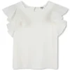 Clearance CHLOE Top avec manches à volants OFFWHITE