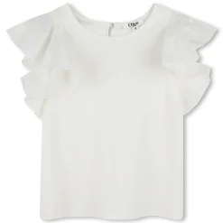 Clearance CHLOE Top avec manches à volants OFFWHITE