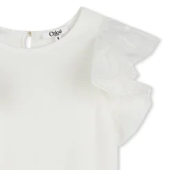 Clearance CHLOE Top avec manches à volants OFFWHITE