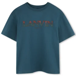 Discount LANVIN T-shirt à col rond avec sigle PETROLBLUE