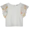 Best CHLOE T-shirt à manches volantées OFFWHITE