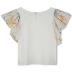 Best CHLOE T-shirt à manches volantées OFFWHITE