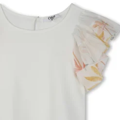 Best CHLOE T-shirt à manches volantées OFFWHITE