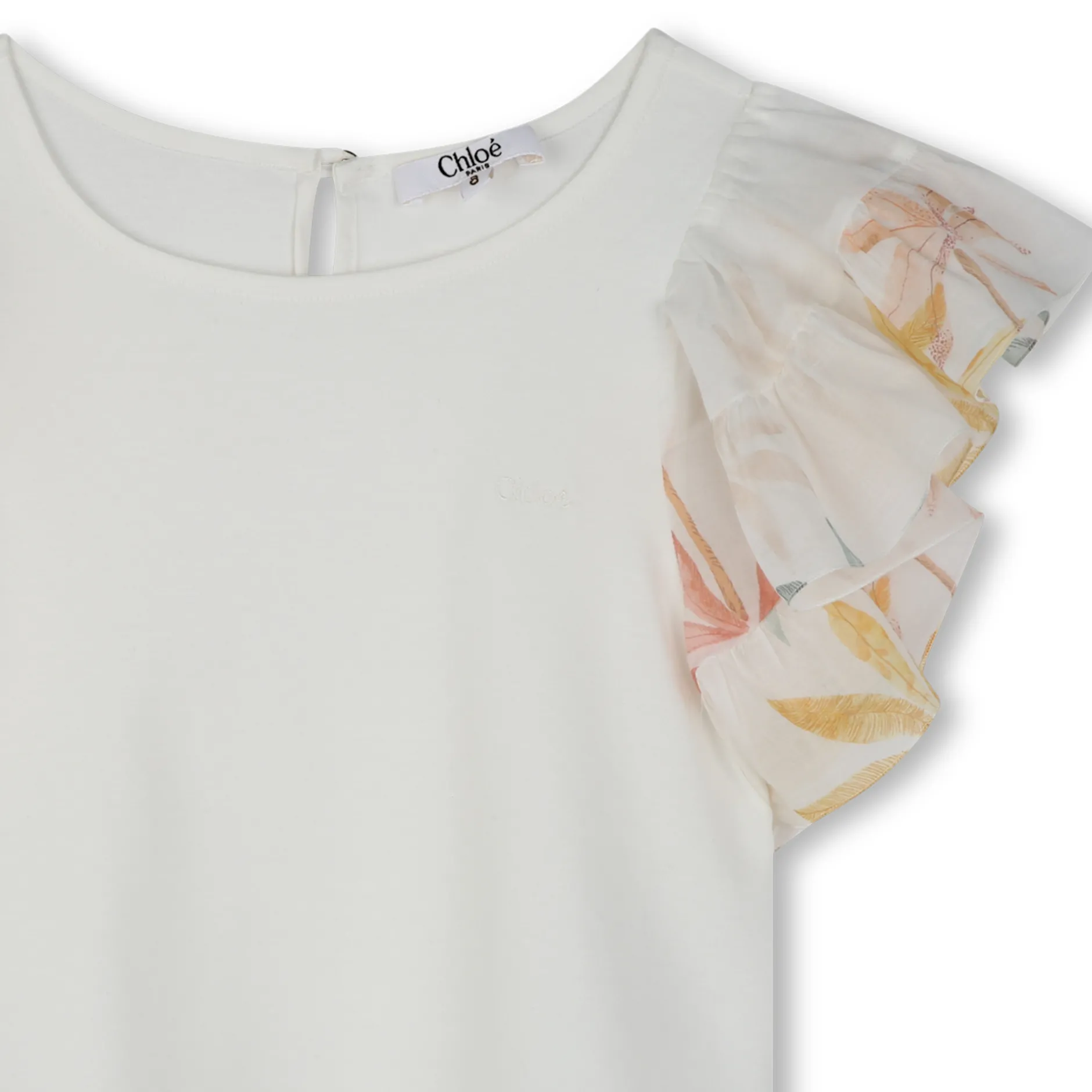 Best CHLOE T-shirt à manches volantées OFFWHITE