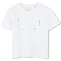 New GIVENCHY T-shirt à strass et broderie BLANC