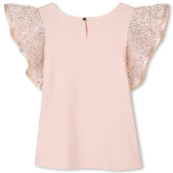 Online CHLOE T-shirt à volants ornés de sequins PETAL PINK