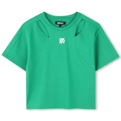 Hot DKNY T-shirt ajouré manches courtes CHARTREUSE