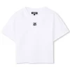 Clearance DKNY T-shirt ajouré manches courtes BLANC