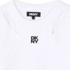 Clearance DKNY T-shirt ajouré manches courtes BLANC