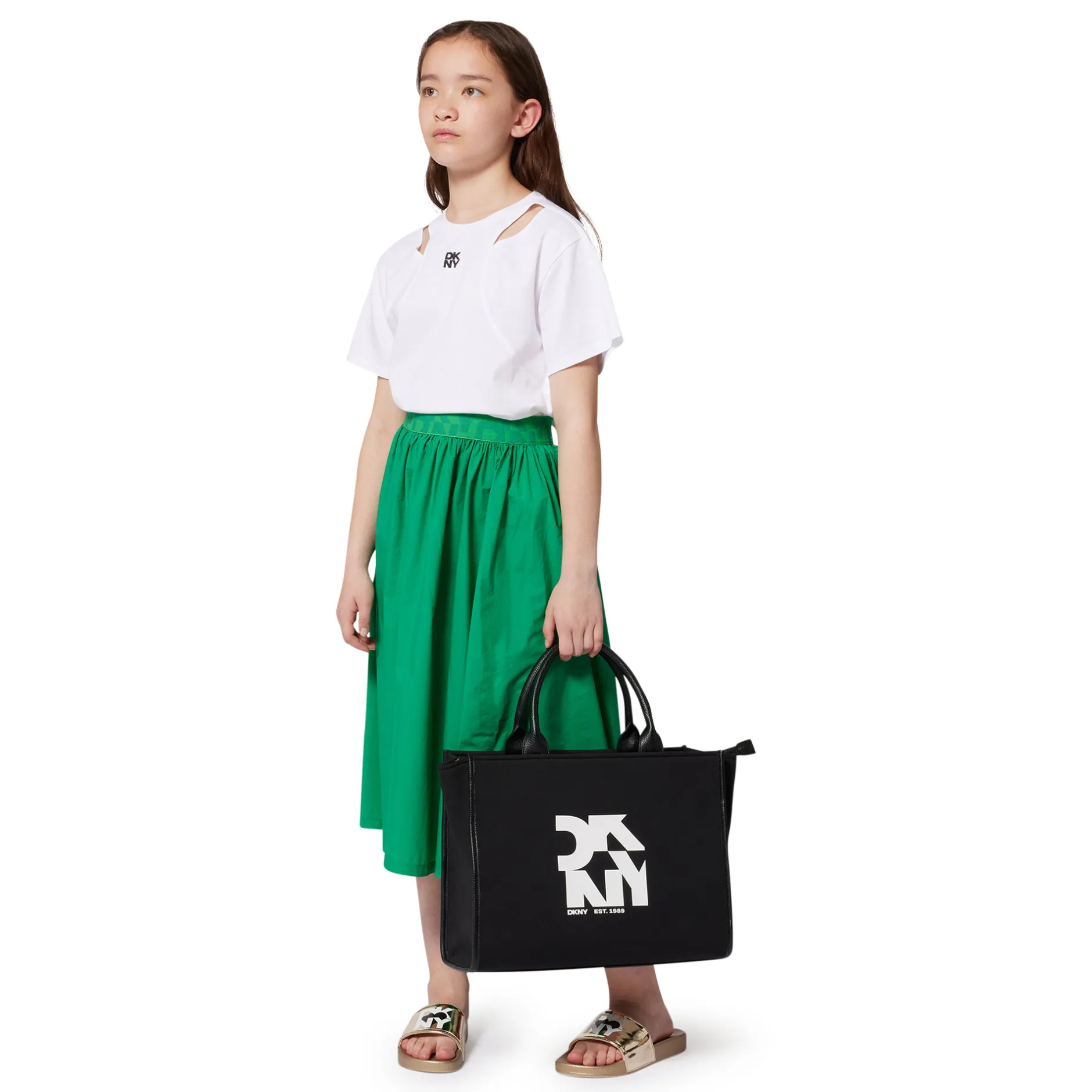 Clearance DKNY T-shirt ajouré manches courtes BLANC