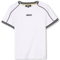 Clearance DKNY T-shirt avec bandes colorées BLANC