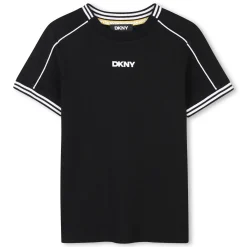 Outlet DKNY T-shirt avec bandes colorées BLACK