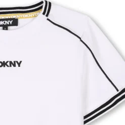 Clearance DKNY T-shirt avec bandes colorées BLANC