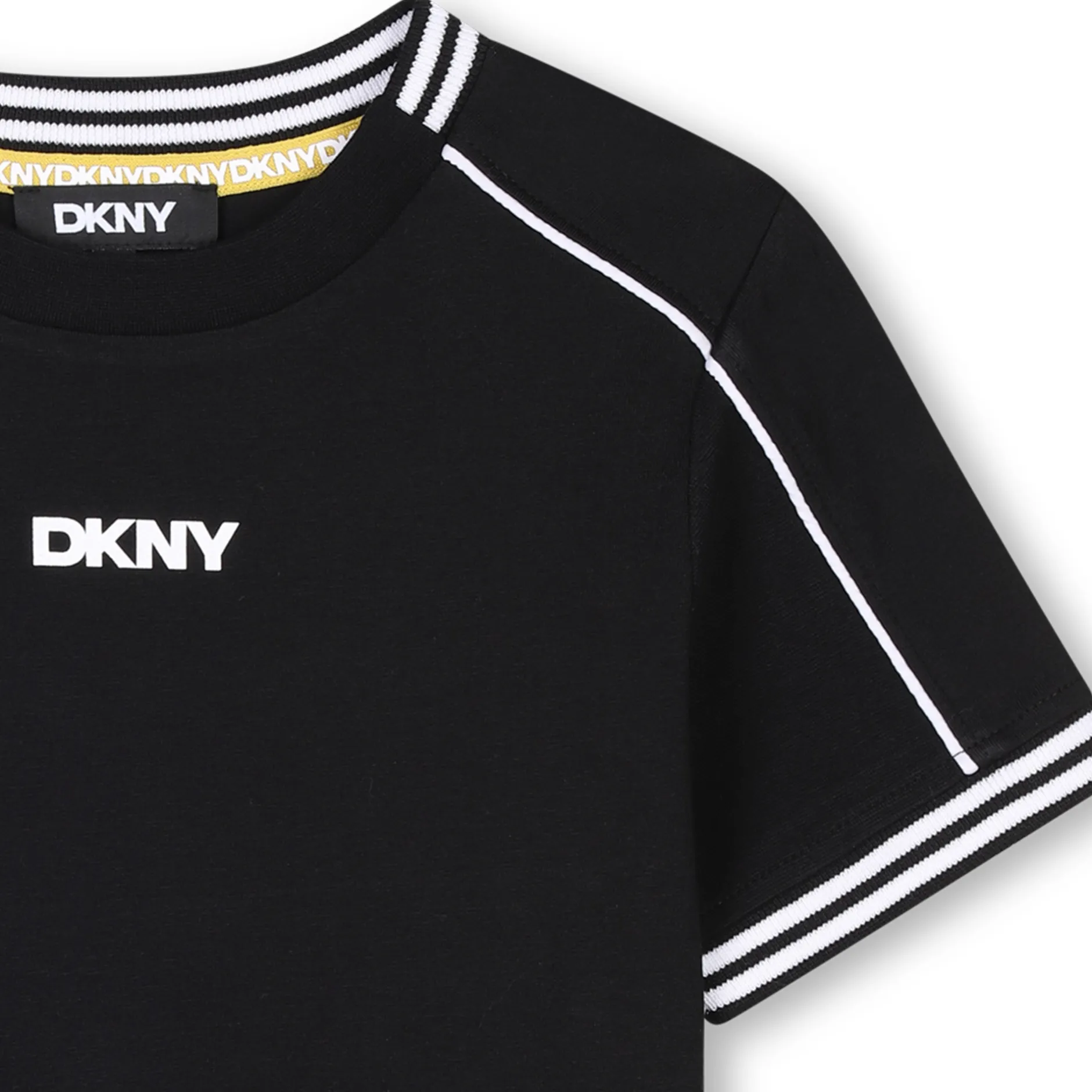 Outlet DKNY T-shirt avec bandes colorées BLACK