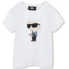 Outlet KARL LAGERFELD KIDS T-shirt avec imprimé BLANC