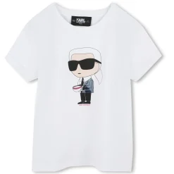 Outlet KARL LAGERFELD KIDS T-shirt avec imprimé BLANC