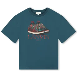 Hot LANVIN T-shirt avec imprimé baskets PETROLBLUE