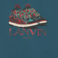 Hot LANVIN T-shirt avec imprimé baskets PETROLBLUE