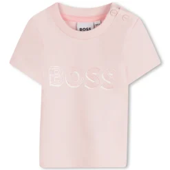 Online BOSS T-shirt avec imprimé brillant BABY PINK