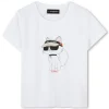 New KARL LAGERFELD KIDS T-shirt avec imprimé placé BLANC