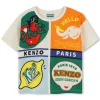New KENZO KIDS T-shirt avec imprimé placé PALE TRENCH