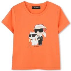 Fashion KARL LAGERFELD KIDS T-shirt avec imprimé placé POPPY RED