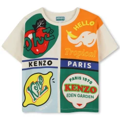 New KENZO KIDS T-shirt avec imprimé placé PALE TRENCH