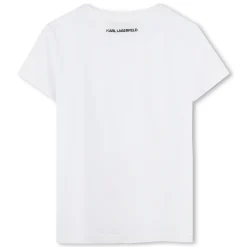 Online KARL LAGERFELD KIDS T-shirt avec imprimé placé BLANC
