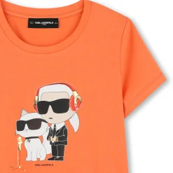 Fashion KARL LAGERFELD KIDS T-shirt avec imprimé placé POPPY RED