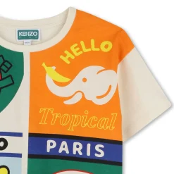 New KENZO KIDS T-shirt avec imprimé placé PALE TRENCH