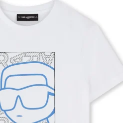 Best KARL LAGERFELD KIDS T-shirt avec imprimé placé BLANC
