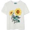 Hot KENZO KIDS T-shirt avec imprimé tournesol OFFWHITE