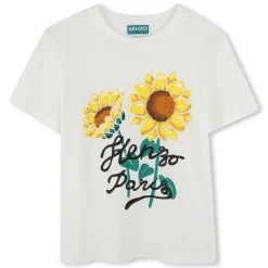 Hot KENZO KIDS T-shirt avec imprimé tournesol OFFWHITE