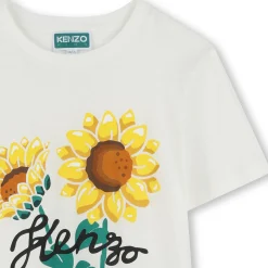 Hot KENZO KIDS T-shirt avec imprimé tournesol OFFWHITE