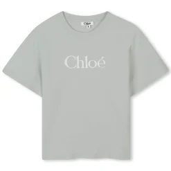 Fashion CHLOE T-shirt avec logo brodé MILKY GREEN